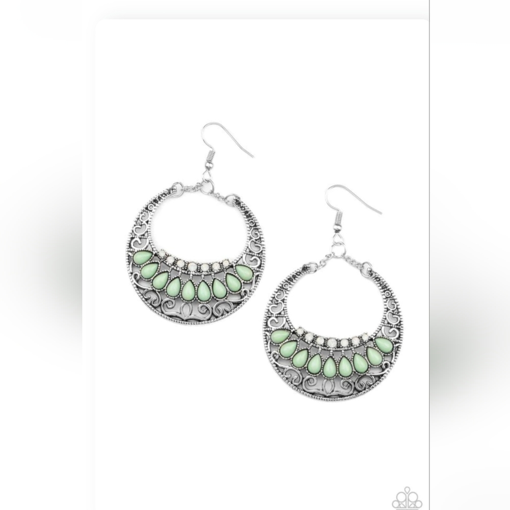 Crescent Couture Green Earrings  Gorgeousness